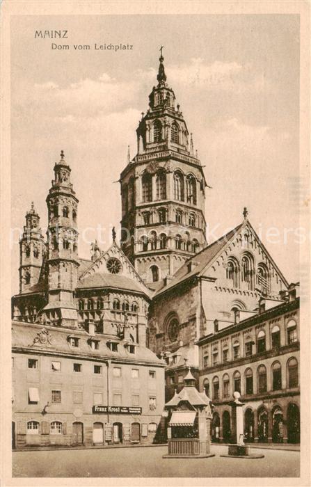 Mainz  Rhein Dom vom Leichplatz Feldpost