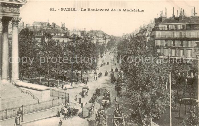 Paris 75 Le Boulevard de la Madeleine