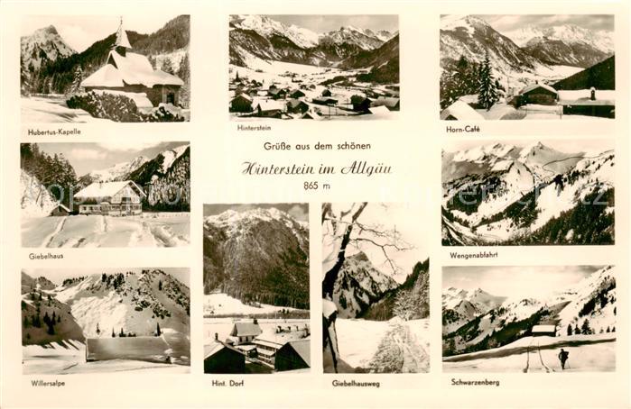 Hinterstein Bad Hindelang Hubertus Kapelle Panorama Horn Cafe Giebelhaus Wengena