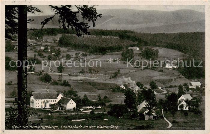 Hain  Podgorzyn Riesengebirge Landschaft an der Waldmuehle