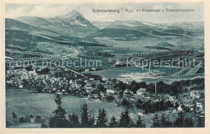 Schmiedeberg Riesengebirge Smideberk Kovarska CZ mit Schneekoppe und Riesengebir