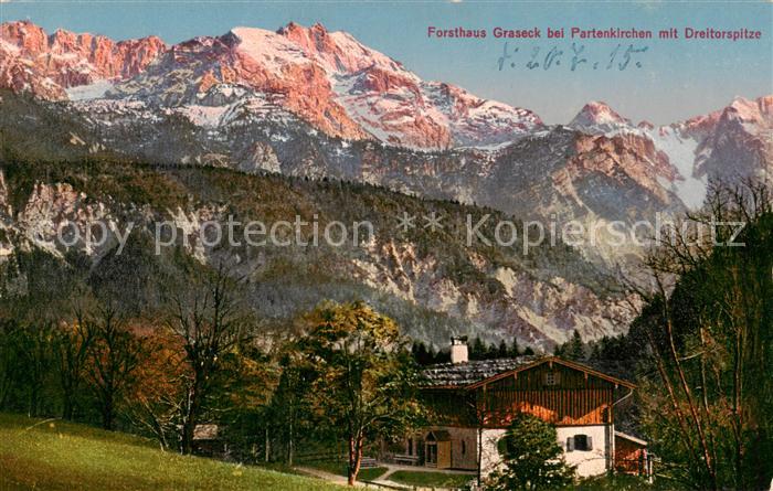 Partenkirchen Forsthaus Graseck mit Dreitorspitze
