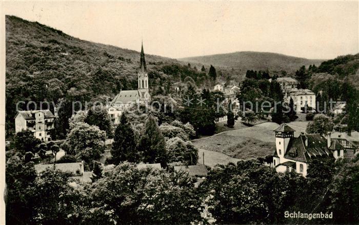 Schlangenbad Taunus Panorama mit Kirche