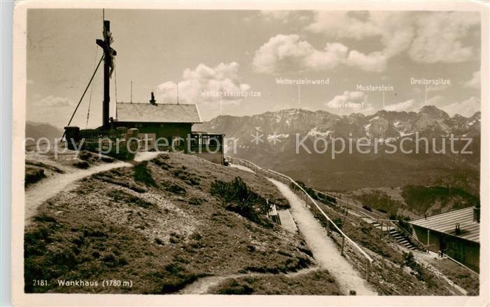 Wankhaus 1780m Garmisch-Partenkirchen Panorama mit Gipfelkreuz