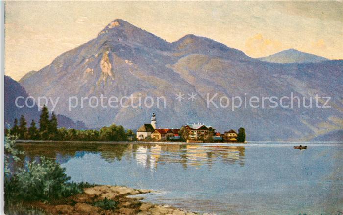 Walchensee Dorf und Post Walchensee mit Herzogstand