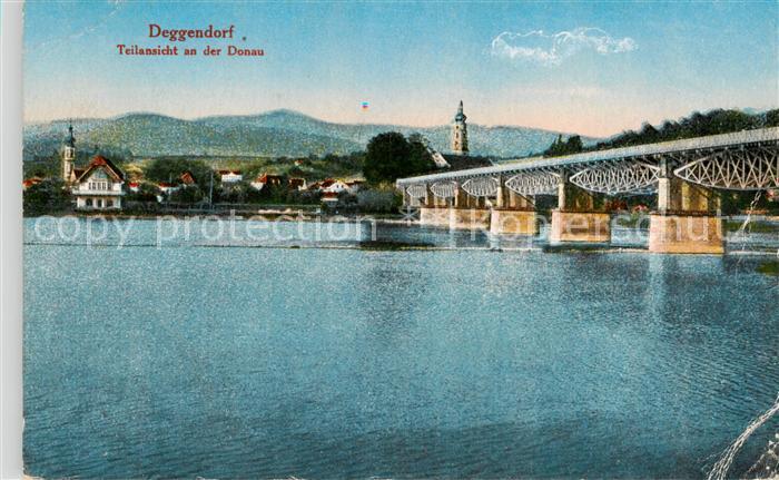 Deggendorf Donau Teilansicht an der Donau