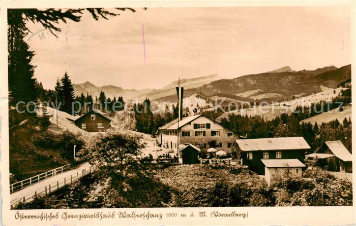 Walserschanz Kleinwalsertal AT oesterreichisches Grenzwirtshaus Walserschanz