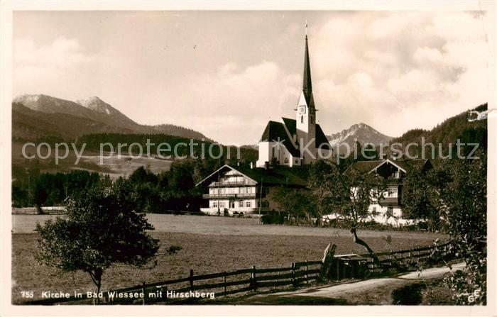 Bad Wiessee mit Kirche und Hirschberg