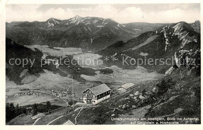Marquartstein Unterkunftshaus am Hochgern Blick ins Achental auf Geiglstein und