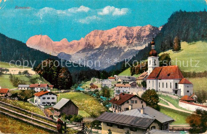 Ramsau  Berchtesgaden Panorama mit Kirche