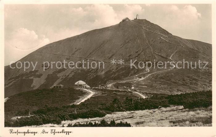 Schneekoppe Snezka CZ Schlesierhaus und Riesenbaude