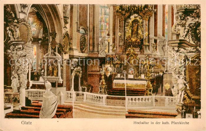 Glatz Klodzko Niederschlesien Hochaltar in der kath Pfarrkirche