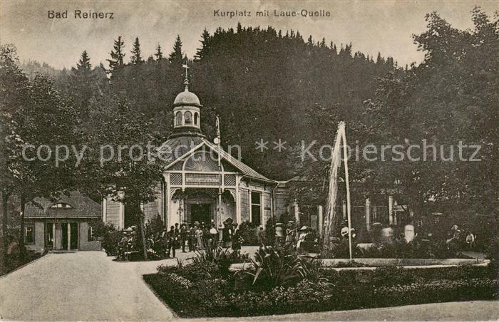Bad Reinerz Duszniki-Zdrój PL Kurplatz mit Laue Quelle