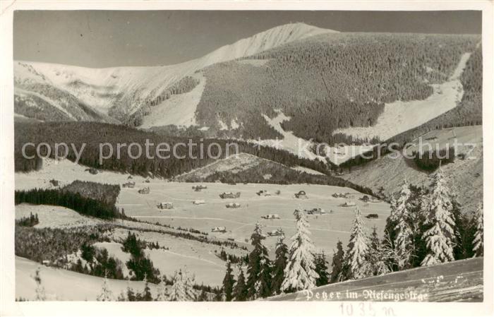 Petzer Riesengebirge CZ Winterpanorama