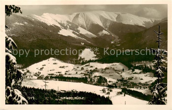 Spindelmuehle Riesengebirge Spindleruv Mlyn CZ Winterpanorama