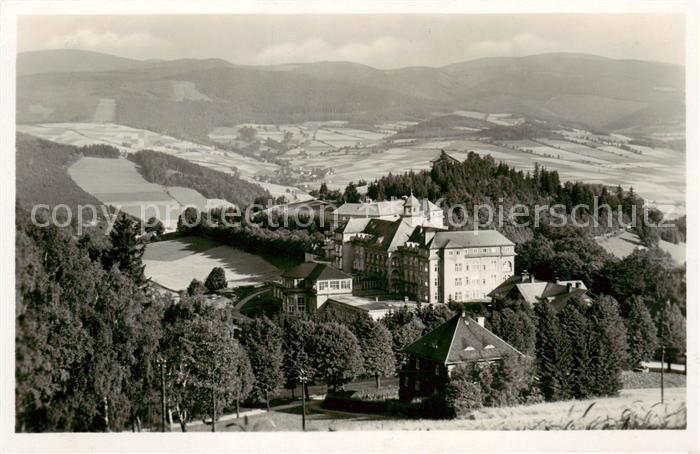Bad Graefenberg Schlesien Lazne Jesenik CZ Panorama mit Priessnitzsanatorium