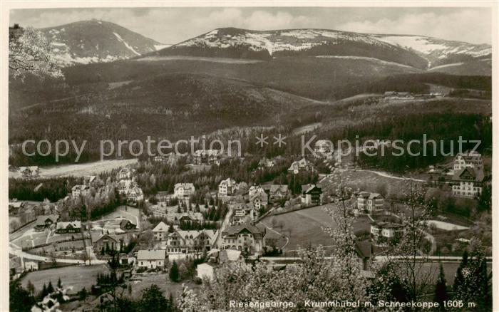Krummhuebel Karpacz Riesengebirge PL Panorama Blick gegen Schneekoppe