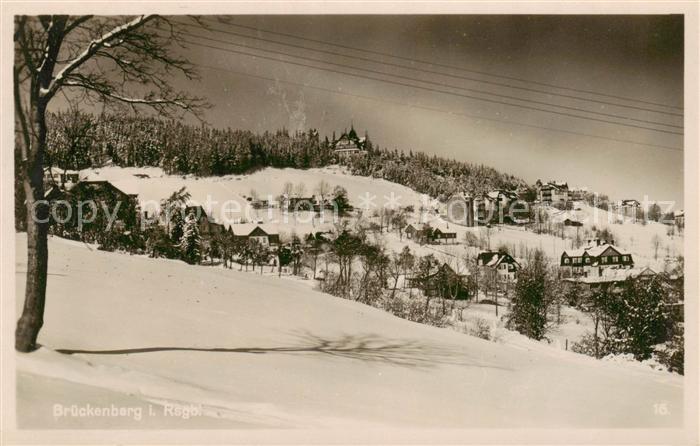 Brueckenberg Krummhuebel Riesengebirge PL Winterpanorama