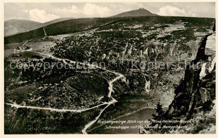 Krummhuebel Karpacz Riesengebirge PL Blick von der Prinz Heinrich Baude nach der
