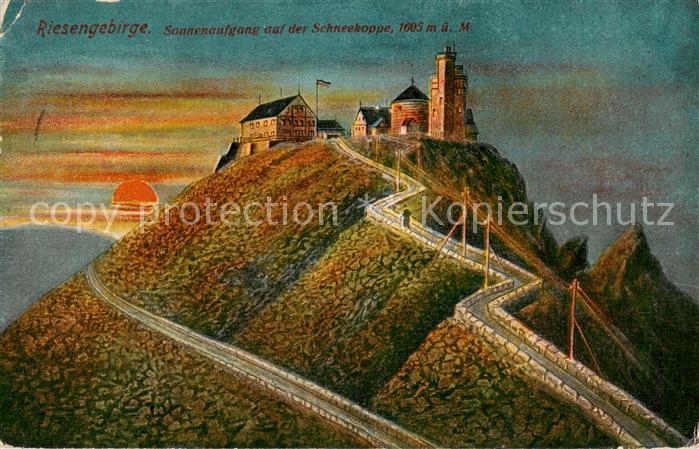 Riesengebirge Krkonose Karkonosze Schneekoppe Sonnenaufgang