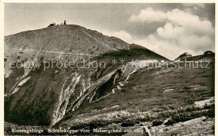Schneekoppe Snezka CZ Blick vom Melzergrund