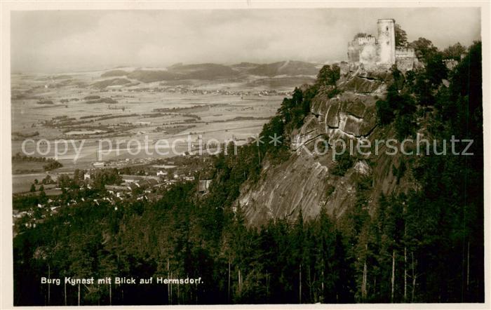 Hermsdorf Bad Riesengebirge PL Panorama mit Burg Kynast