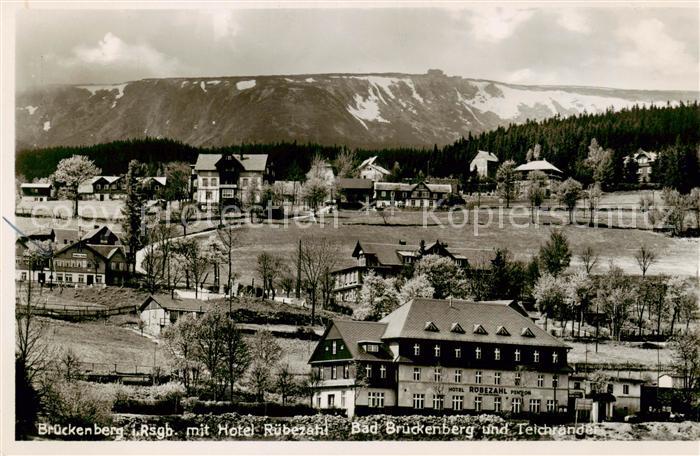 Brueckenberg Krummhuebel Riesengebirge PL mit Hotel Ruebezahl und Teichraendern