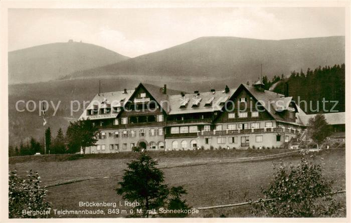 Brueckenberg Krummhuebel Riesengebirge PL Berghotel Teichmannbaude mit Schneekop