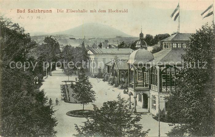Bad Salzbrunn Szczawno-Zdroj PL Die Elisenhalle mit dem Hochwald