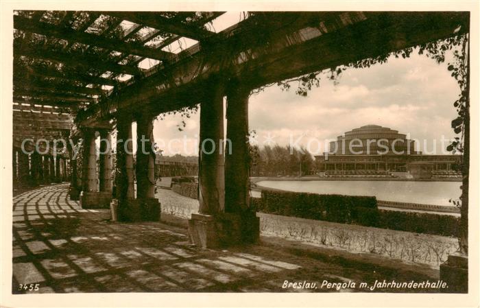 Breslau Niederschlesien Pergola mit Jahrhunderthalle