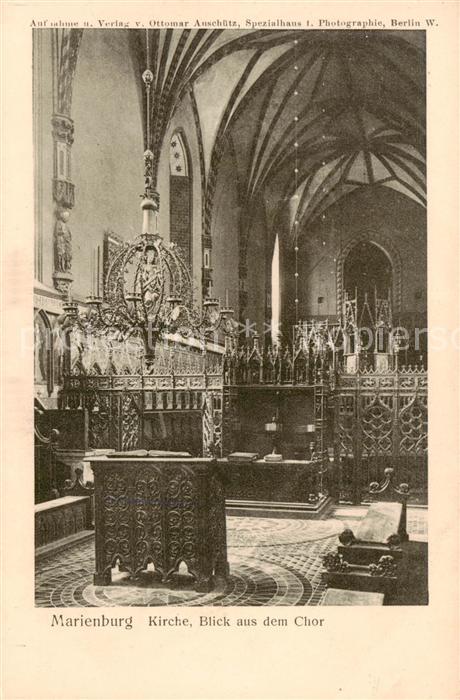 Marienburg  Westpreussen Malbork Kirche Blick aus dem Chor