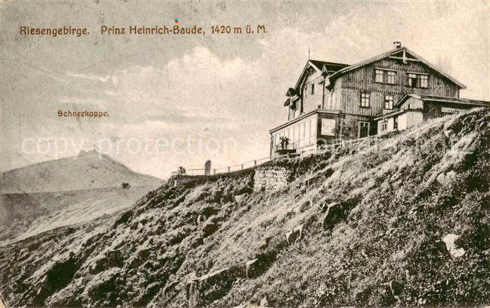 Riesengebirge Krkonose Karkonosze Prinz Heinrich Baude mit Schneekoppe
