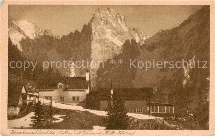 Vorderkaiserfelden Kaisergebirge Tirol AT Unterkunftshuette mit Ellmauer Halt