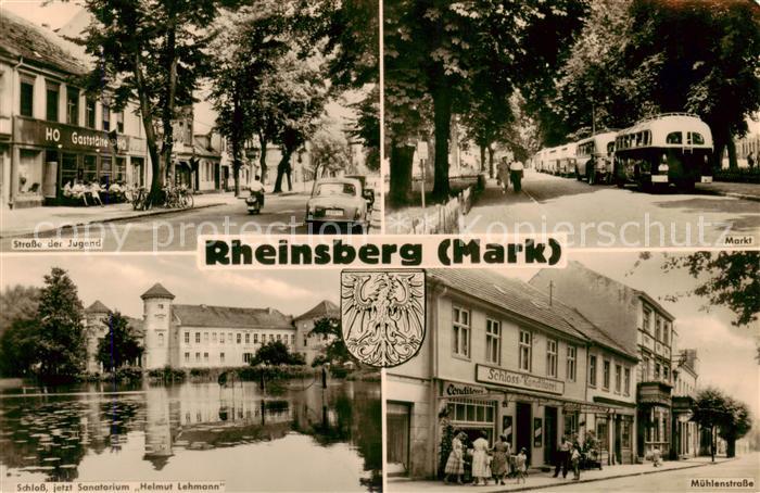 Rheinsberg Strasse der Jugend Markt Schloss Sanatorium Helmut Lehmann Muehlenstr