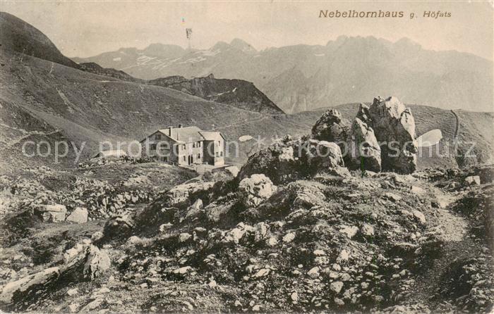Nebelhornhaus 1929m Oberstdorf mit Hoefats