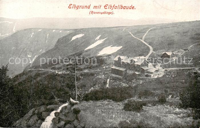 Elbgrund Panorama mit Elbfallbaude Riesengebirge