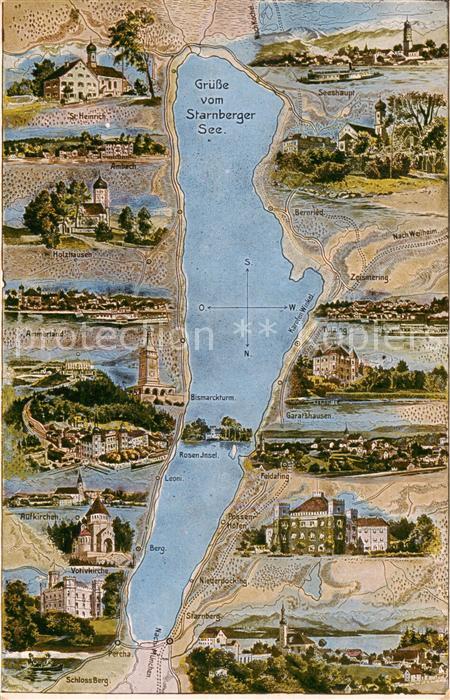 Starnberg Starnbergersee Gebietskarte