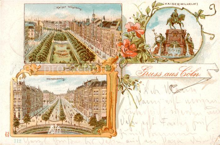 Coeln Rhein Kaiser Wilhelmring Kaiser Wilhelm Denkmal Hohenstaufenring