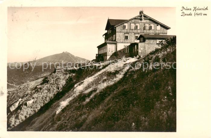 Riesengebirge Krkonose Karkonosze Prinz Heinrich Baude mit Schneekoppe