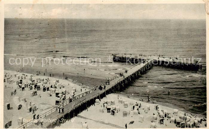 Kolberg  Ostseebad Kolobrzeg PL Strand Seebruecke