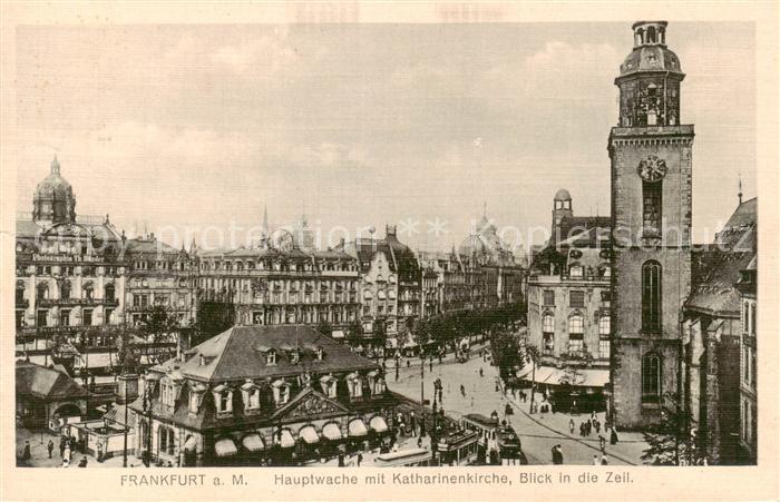 Frankfurt Main Hauptwache mit Katharinenkirche mit Blick in die Zeil