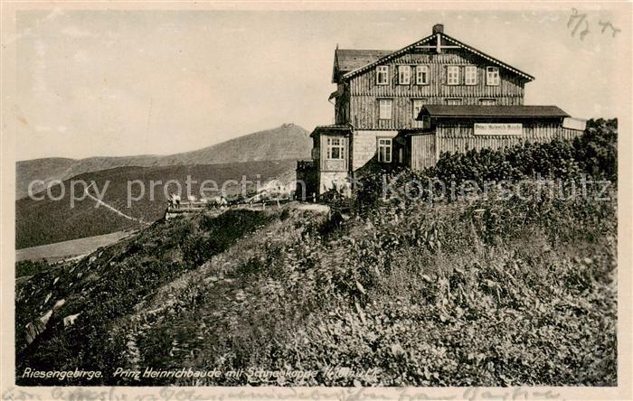 Riesengebirge Krkonose Karkonosze Prinz Heinrichbaude mit Schneekoppe
