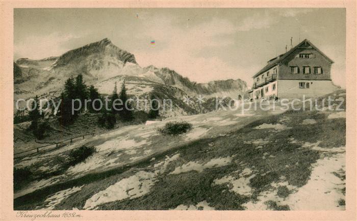 Kreuzeck Garmisch-Partenkirchen Adolf Zoeppritzhaus mit Alpspitze und Zugspitze