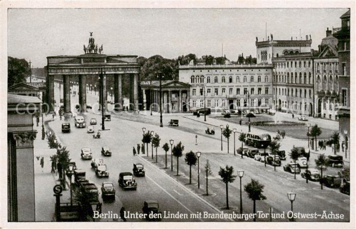 BERLIN  CITY Unter den Linden mit Brandenburger Tor und Ostwest Achse