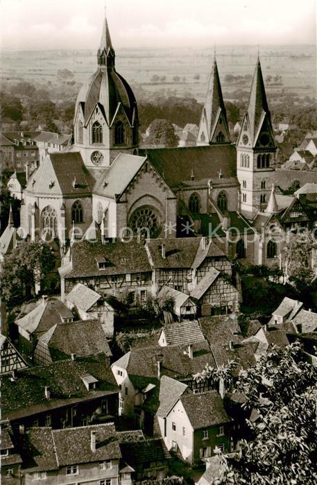 Heppenheim Bergstrasse Stadtansicht mit Kirche