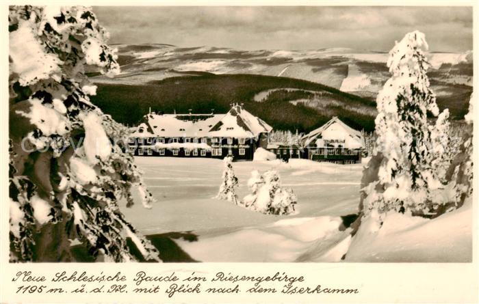 Riesengebirge Krkonose Karkonosze Neue Schlesische Baude mit Iserkamm