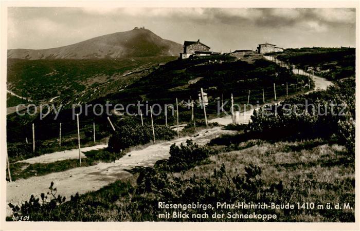 Riesengebirge Krkonose Karkonosze Prinz Heinrich Baude mit Schneekoppe