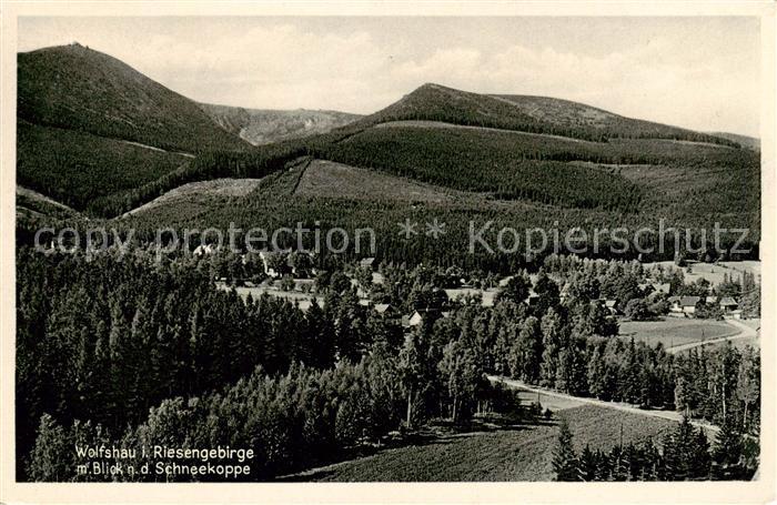 Wolfshau Riesengebirge mit Blick zur Schneekoppe