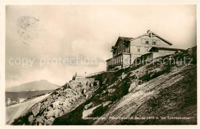 Riesengebirge Krkonose Karkonosze Prinz Heinrich Baude mit Schneekoppe