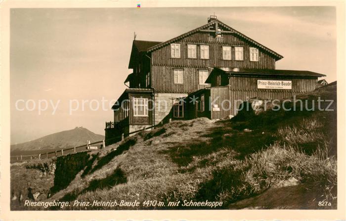 Riesengebirge Krkonose Karkonosze Prinz Heinrich Baude mit Schneekoppe